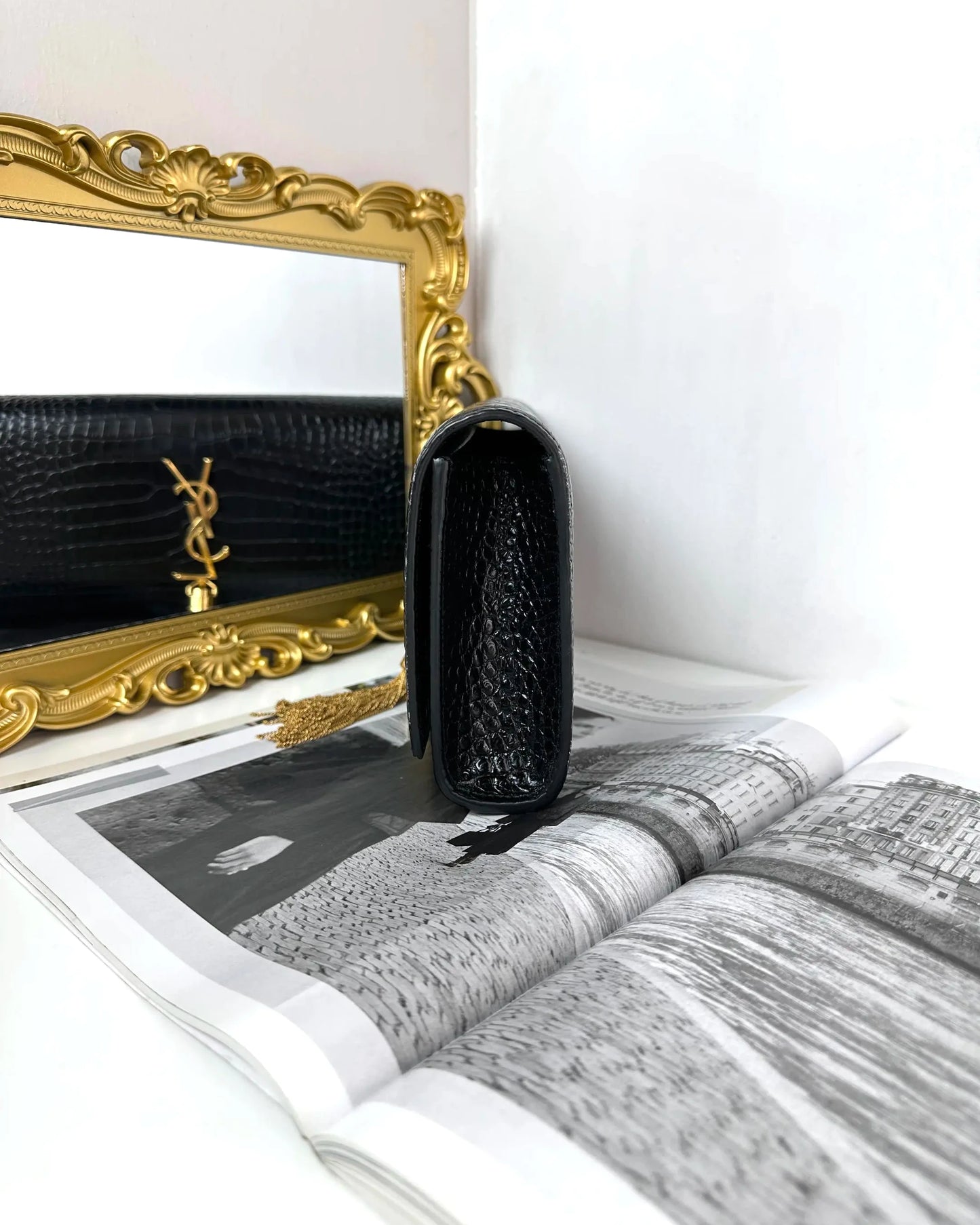 Kate Tassel in Crocodile-Embossed