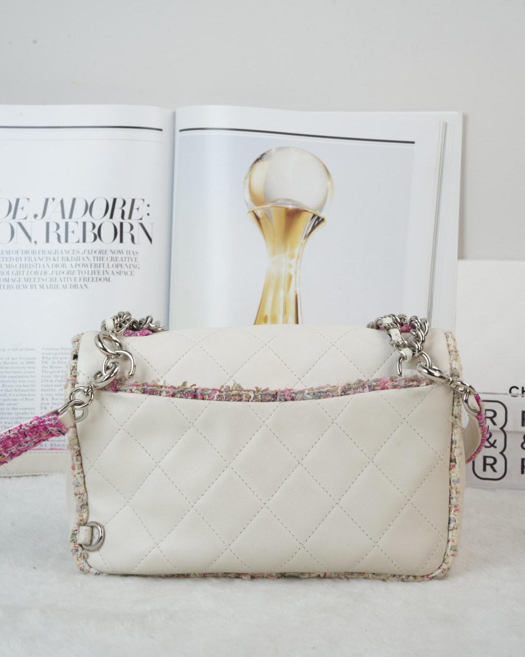 Tweed Elegant Trim Flap Bag