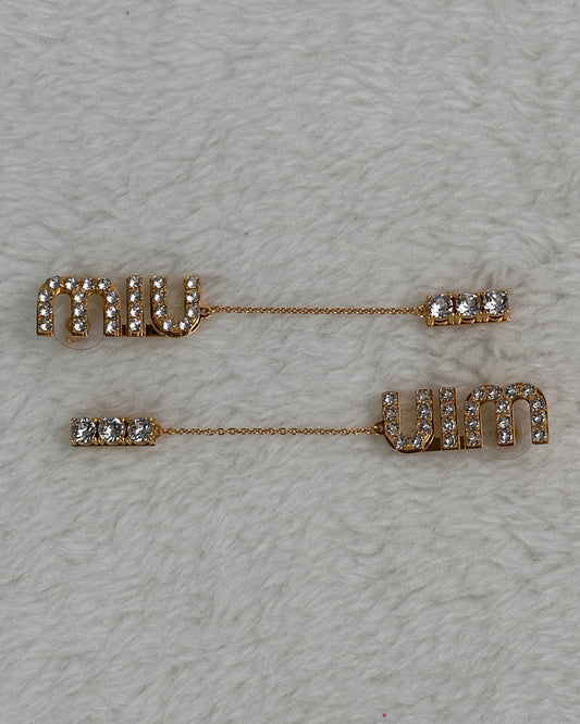 Crystal-embellished drop earrings