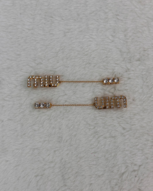 Crystal-embellished drop earrings