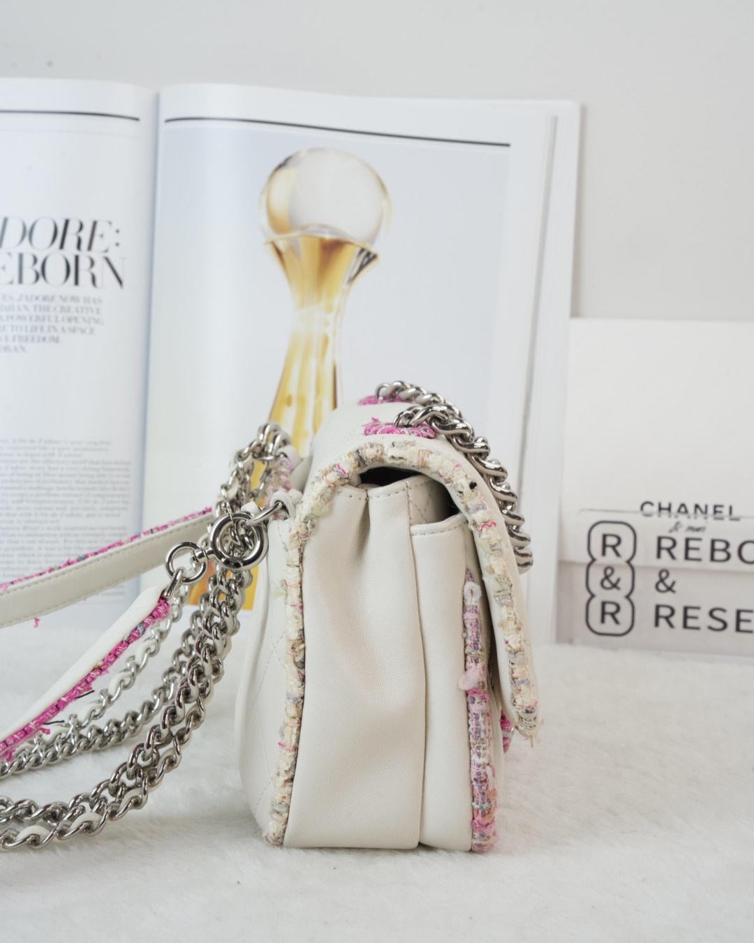 Tweed Elegant Trim Flap Bag