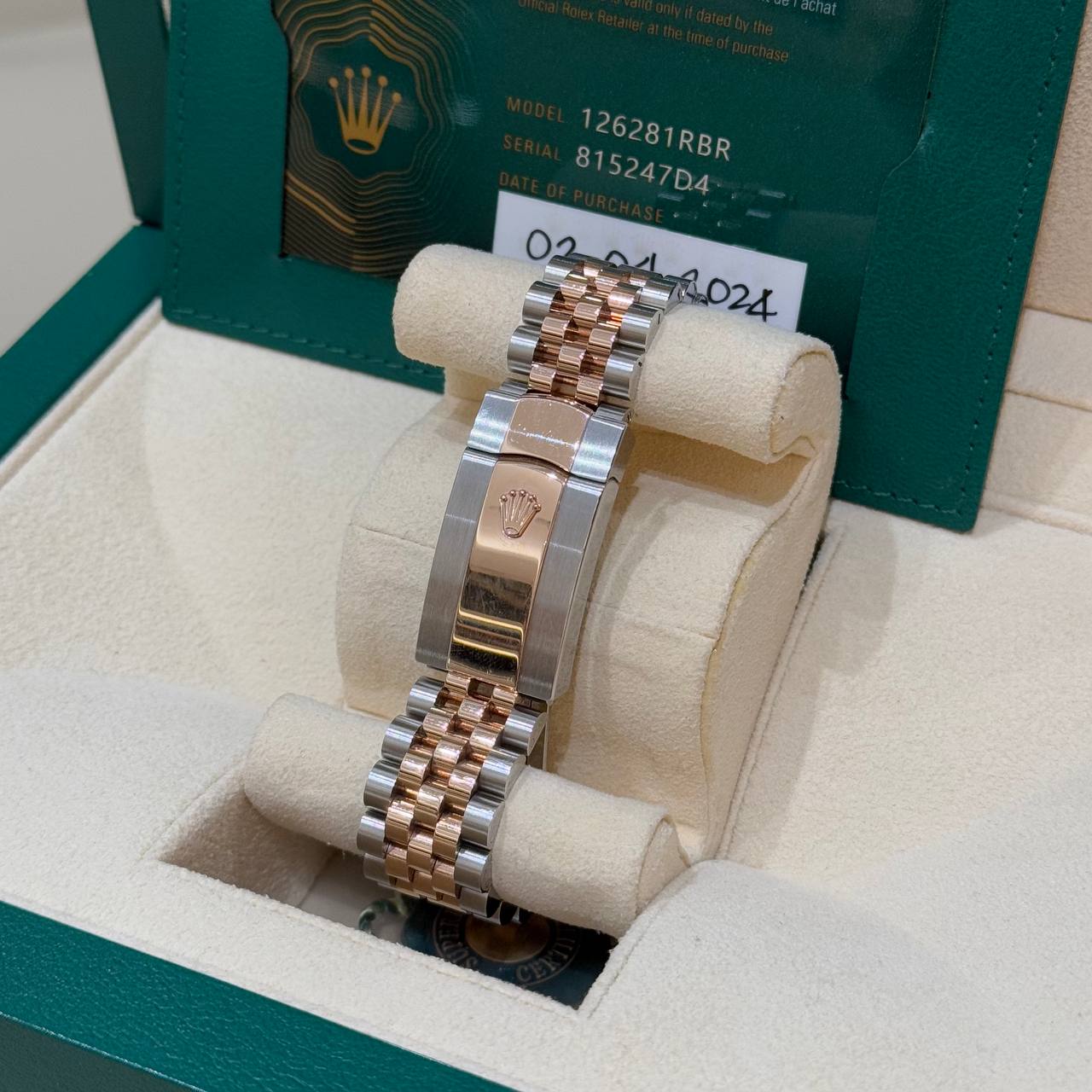 EDIT Rolex Datejust 36mm 2024 126281RBR Diamond Bezel, Dark Rhodium Roman Dial, Jubilee Bracelet